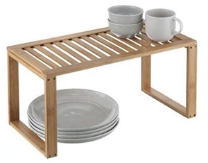 Égouttoir d'angle <span class=keywords><strong>en</strong></span> bambou réglable, support de séchage, rangement malin pour la vaisselle - Product Image 2