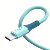 Cable de Carga y Transmisión de Datos USB Tipo C Micro para Teléfono, de Silicona Líquida 3 en 1, Color Verde, al Mejor Precio