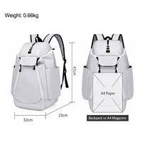 Sac à dos de voyage unisexe grande capacité en polyester durable, imperméable, pour le sport, le basketball et les loisirs, en tissu Oxford