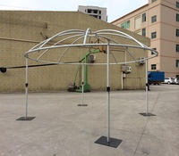 Support de toile de fond en aluminium Cage circulaire Design Tuyau et drapé avec base en métal robuste