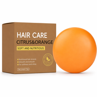 Barra de Champú Sólido Artesanal con Extracto de Naranja Cítrica, a Base de Plantas, Nutritiva, para un Cabello Suave, Sedoso y Brillante, Hidratante, 70g