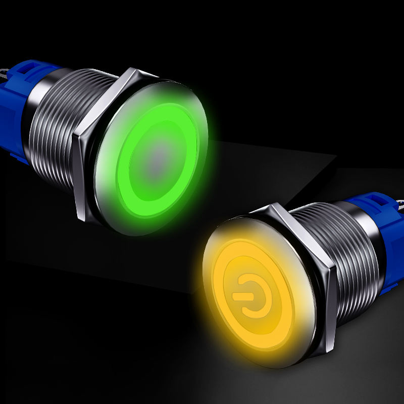 High Quality Brass IP65 Home Appliance Push Button Switches 12mm-22mm Momentary
