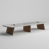 Meubles de maison modulaires écologiques et durables de luxe, table de réunion en bois pour 20 personnes, petite salle de réunion moderne, table de bureau de conférence
