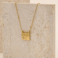 Collier avec pendentif en forme d'enveloppe avec signe starburst pour fille, bijoux fins, Gemnel