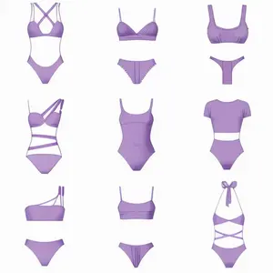 Biquíni Personalizado de Duas Peças com Novo Design da Moda em Tecido Holográfico com Amarração Halter para Moças e Garotas - Product Image 4