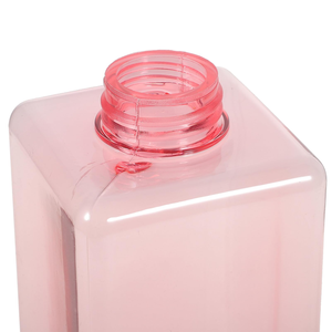 Large 480ml Transparent <b>Pink</b> Plastic Pet <b>Bottle</b> with Pump Top Cylinder Shape for Shampoo and Liquid Lotion Dispenser - Product Image 4
