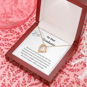 To Our Graduate Classic Copper Casting Heart Pendant Necklace with Custom Text <b>Card</b>-Graduation Gift for Her - Product Image 5