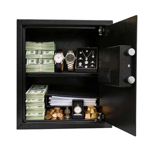 Armário de Segurança em Aço de Alta Segurança com Fechadura por Impressão Digital e Chave, Cofre para Joias e Dinheiro para Hotel, Casa ou Escritório - Product Image 3