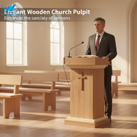Podio de Madera Moderno, Clásico y Sencillo, Diseño Contemporáneo, para Iglesia, Púlpito, Atril