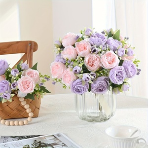 4 paquets <span class=keywords><strong>de</strong></span> <span class=keywords><strong>fleurs</strong></span> <span class=keywords><strong>de</strong></span> pivoines artificielles, fausses pivoines, bouquet <span class=keywords><strong>de</strong></span> <span class=keywords><strong>printemps</strong></span> pour centre <span class=keywords><strong>de</strong></span> table, mariage, fête, décoration <span class=keywords><strong>de</strong></span> la maison - Product Image 4