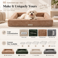 Canapé-lit pour animaux de compagnie minimaliste rectangulaire en chenille avec housse amovible, doublure intérieure imperméable et mousse 30D
