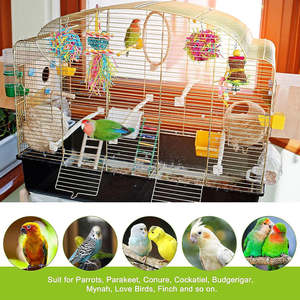 Wanddecoratie, kooi-voer, shredder, gnarawood, milieuvriendelijk, duurzaam, interactief, 5-pack vogelkauwspeelgoed papegaaienspeelgoed voor kleine vogels - Product Image 6