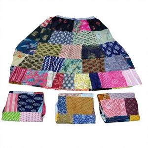 กระโปรงผ้าฝ้ายลายปะติดหลากสีสไตล์อินเดียโบฮีเมียนแบบยาวคลุมเท้าลายดอกไม้สำหรับฤดูร้อนสำหรับผู้หญิง - Product Image 1