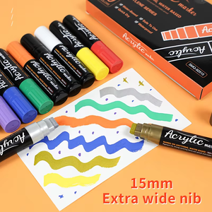 Marqueurs <span class=keywords><strong>pour</strong></span> affiches Jumbo 15mm pointe en <span class=keywords><strong>feutre</strong></span> 10 couleurs marqueurs de <span class=keywords><strong>peinture</strong></span> acrylique stylos de <span class=keywords><strong>peinture</strong></span> permanents <span class=keywords><strong>pour</strong></span> peintures en plein air bricolage artisanat faisant - Product Image 2