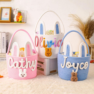 Personalized Baby <strong>Basket</strong> Shower Gift 100% Cotton Cartoon Style Bedroom Use Single Tier <strong>Sewing</strong> Storage Toy <strong>Basket</strong> for Newborn - Product Image 4