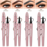 Crayon à sourcils 4 points Stylo de tatouage imperméable à l'eau Stylo à sourcils liquide brun foncé naturel longue durée
