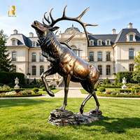 Statues de cerfs en bronze personnalisées de haute qualité RELONG, sculpture de grande taille pour parc extérieur, jardin, en vente