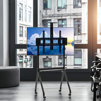 Chariot TV mobile en forme de R, chariot TV stable pour téléviseurs de 42 à 86 pouces, support TV sur roulettes VESA 100x100 à 900x600 mm R10