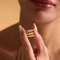 Bague vierge en acier inoxydable 316 plaqué or 18 carats pour gravure laser personnalisée, bijoux DIY, bague signet, vente en gros