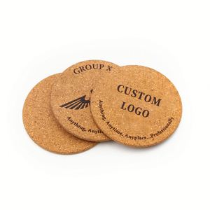 Sous-verres en bois personnalisés avec logo, cadeau de cuisine, impression couleur, 10 cm, 4 pouces, sous-verres ronds pour boissons, sur mesure - Product Image 5