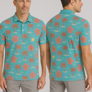 Camisetas de Golf Personalizadas al por Mayor con Logotipo 2025, de Spandex y Poliéster para Hombre, de Manga Corta, Estampadas para Verano - Product Image 4