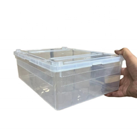 Cage pour insectes et reptiles Silkworm Guard Palace Ciliary Horn Spider, anti-évasion, en plastique écologique A4, avec couvercle et boîte d'alimentation