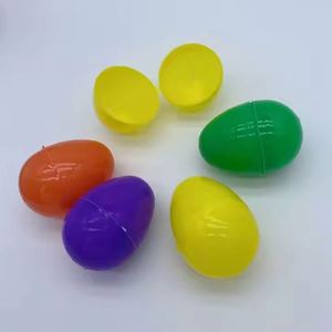 Hot Sale 6pcs 8cm Colorful Handcrafted Plastic Easter Decorative Eggs Inflatable Party Candy Toys for Festivals - Product Image 3