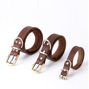 <span class=keywords><strong>Collar</strong></span> de cuero suave duradero personalizado para mascotas con hebilla de metal para perros pequeños, medianos y grandes - Product Image 1