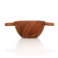 Quaich en bois traditionnel écossais avec sculptures celtiques, tasse peu profonde en bois pour whisky