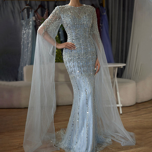 Vestido elegante color caramelo, largo hasta el suelo, con corte de cola de pez, ideal para una anfitriona elegante o una anfitriona principal, para una fiesta formal. - Product Image 1