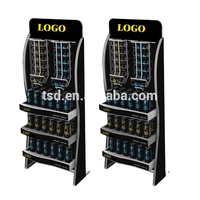 Conception personnalisée pour magasin de détail promotion supermarché cannette de bière sur pied forme de bouteille étagère de présentation supports support