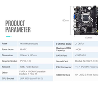 H61 Motherboard Desktop OEM baru mendukung Celeron/Pentium/Core LGA1155 prosesor 16GB Dual-Channel DDR3 mother board harga bagus