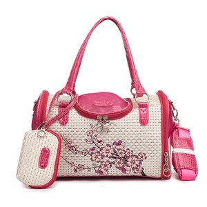 Retro çiçek nakış su geçirmez örgü Pet köpek araba taşıyıcı - Product Image 2