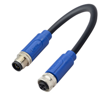 Câble M12 moulé étanche IP67 4 broches en laiton et nylon, connecteur mâle-femelle pour câble électrique industriel TPU PVC PUR