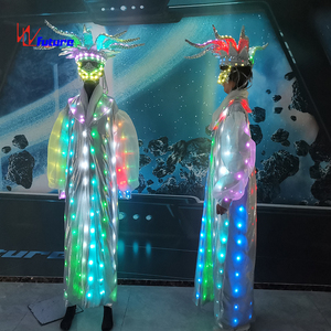 Traje de Payaso LED Brillante en la Oscuridad, <span class=keywords><strong>Ropa</strong></span> de Circo Burlesque <span class=keywords><strong>para</strong></span> Espectáculos de Magia y Rave, Traje LED de 1 Pieza - Product Image 5