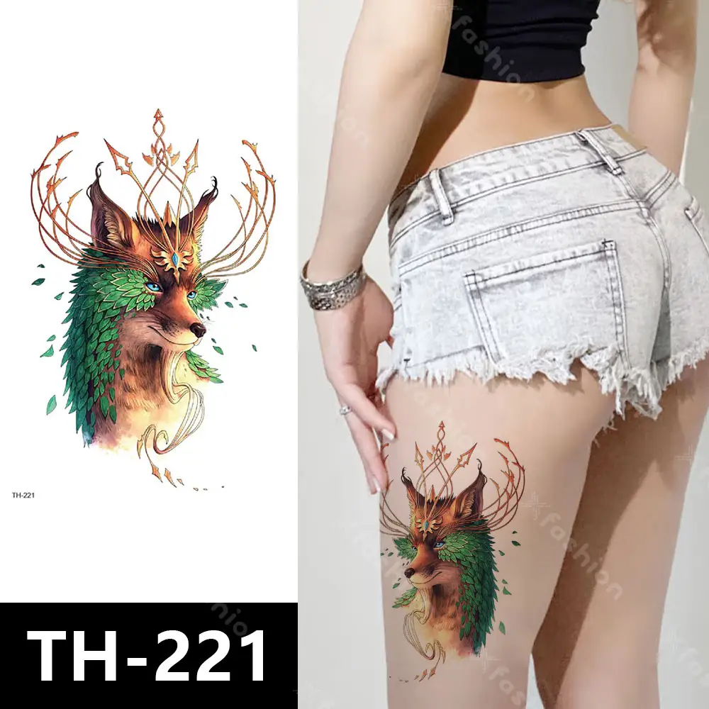 Impresión OEM CMYK HB de la serie TH, pegatinas de arte corporal personalizadas, tatuajes temporales impermeables para mujeres y adultos