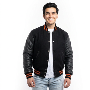 High Burn Orange Striped Letterman Varsity <b>Jacket</b> Winter College <b>Baseball</b> <b>Jacket</b> Black CollegeBaseballjacket <b>for</b> <b>men</b> - Product Image 1