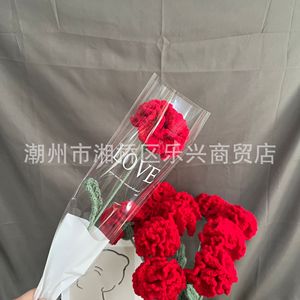 Bouquet de carnations au crochet fait main, tissé à la main, pour la fête des mères, cadeau pour amoureux et petite amie - Product Image 5