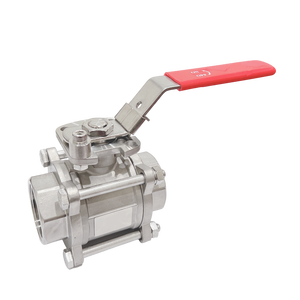 Válvula de bola de 3 piezas de acero CF8M/WCB de puerto completo con rosca, operada manualmente, SS316/SS328L, 1000 psi (alta presión), -20C~200C, 1 año de garantía - Product Image 1