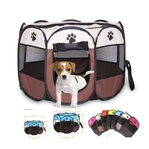 aksesoris anjing kandang Suppliers-Kotak Anjing Dapat Dilipat Aksesoris Tenda Keamanan Pagar Hewan Peliharaan Kandang untuk Anak Anjing Anjing Playpen Kayu Kandang Luar Ruangan Berkemah Rumah 2020