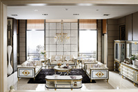 Royale espagnole Antique Blanc Massif Sculpté Table Centrale En Bois Avec Table Basse Meubles De Salon