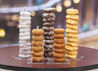 CY – ensemble de 4 pièces de support de beignets transparents, présentoir de donuts, décorations de fête, présentoir en acrylique