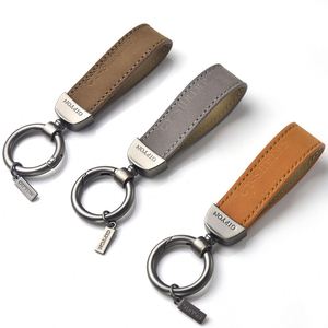 High Quality Genuine Leather <b>Key</b> Chain Female Metal <b>Ring</b> <b>Key</b> <b>Ring</b> Male Small Gift <b>Custom</b> logo Keychain - Product Image 2