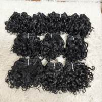 Promoción: Extensiones de Cabello Humano de 10-12 Pulgadas, Ondulado, 50 Piezas, 1 kg, Extensiones de Cabello al por Mayor de Fábrica