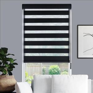 YMTC stores zébrés Shangri-la motorisés stores en <span class=keywords><strong>bois</strong></span> à double couche avec stores transparents à arrêt libre motif d'ouverture horizontale - Product Image 1