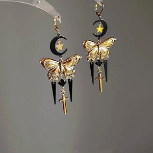 Gothic Tassel Butterfly Sword <b>Earrings</b> Retro Personality Retro Moon Butterfly Tassel <b>Earrings</b> Gothic Butterfly Sword <b>Earring</b> - Product Image 2