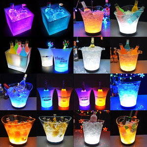 Color Changing LED Plastic Ice Bucket Great with LED light For champagne Wine Beer in Night Parties