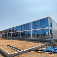 TOPPRE Villa préfabriquée en acier galvanisé, maison conteneur à 2 étages, maisons conteneurs détachables, maison conteneur économique à 3 chambres