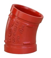 Coude rainuré à 45 et 90 degrés, peint en rouge, homologué UL, approuvé FM, conforme ASTM A536, pour système de tuyauterie d'incendie à sprinklers automatiques