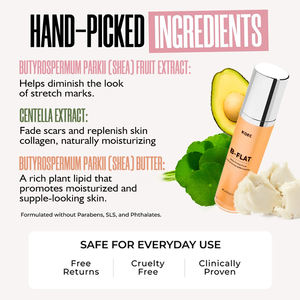 KOEC B-FLAT Bauchstraffungscreme Organische Dehnungsstreifen-Straffungscreme Feuchtigkeitsspendende Straffende Bauchlotion Körperpflege Großhandel - Product Image 3